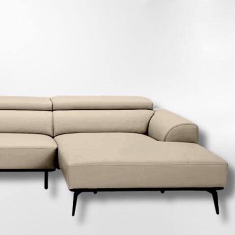 Sofá con chaise DUNA TELA BEIGE - DERECHO