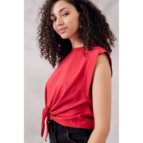 Top Algodon Peinado Rojo