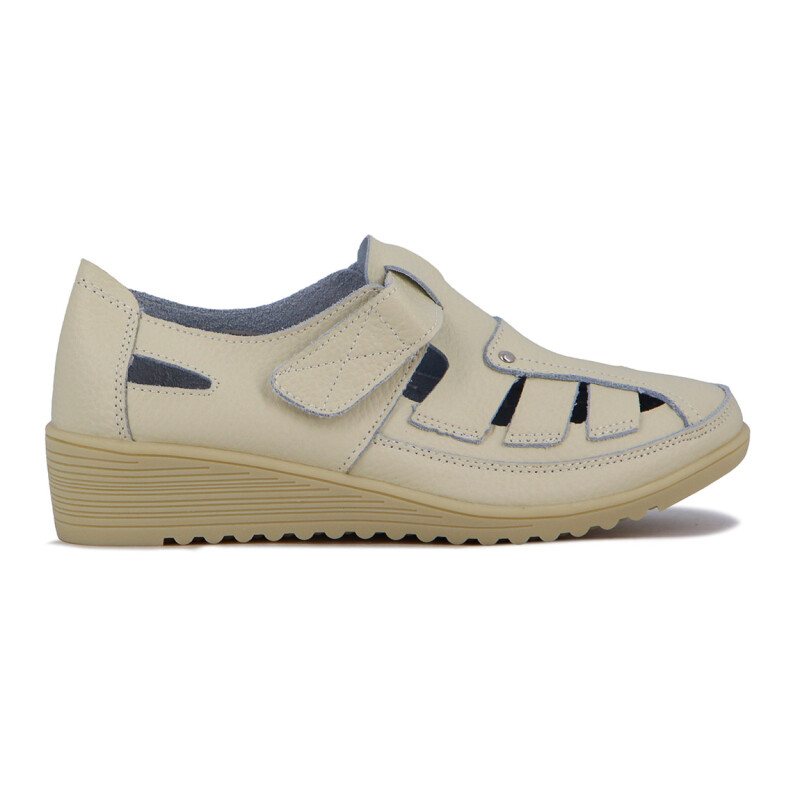 Wonder Guillermina Casual C/velcro S/ Corrida Alta - Beige Beige