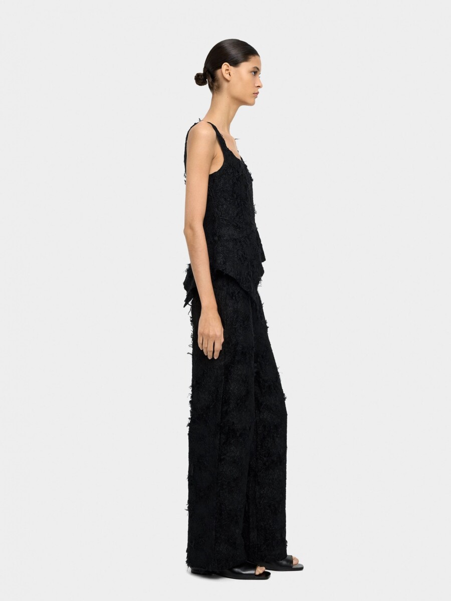 Pantalón Con Textura De Algodón negro