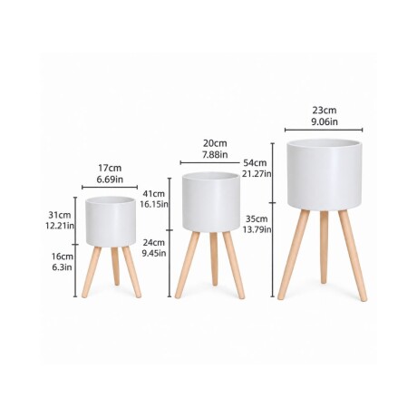 Set de macetas Concret Blanco