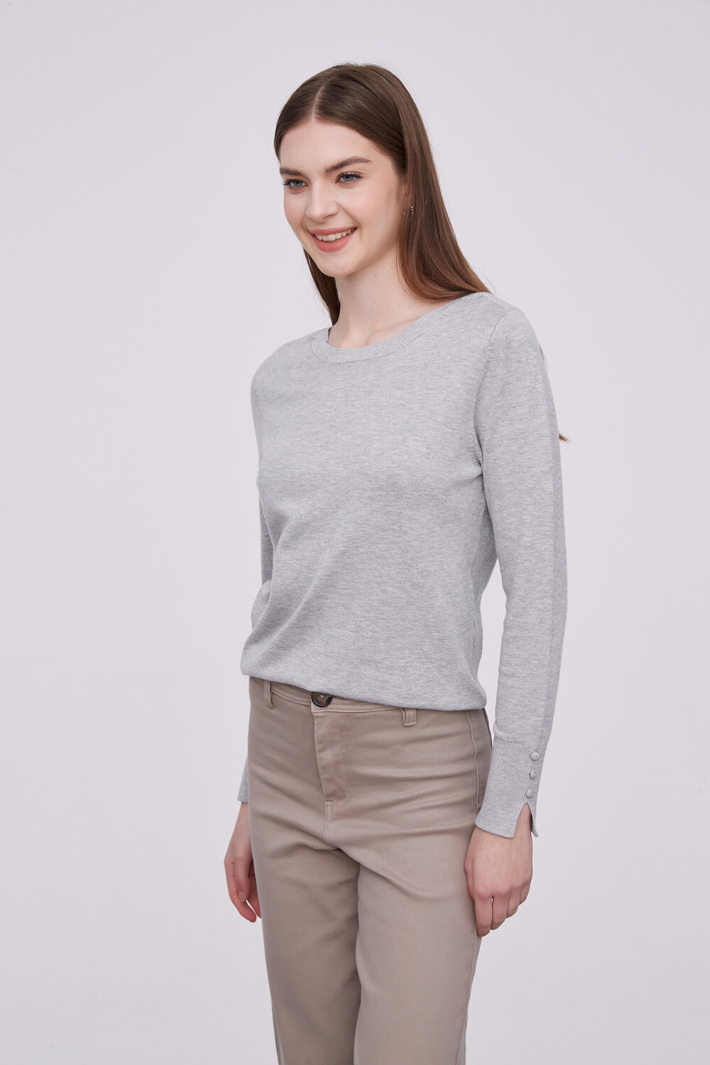 Sweater Mace Gris Melange Medio