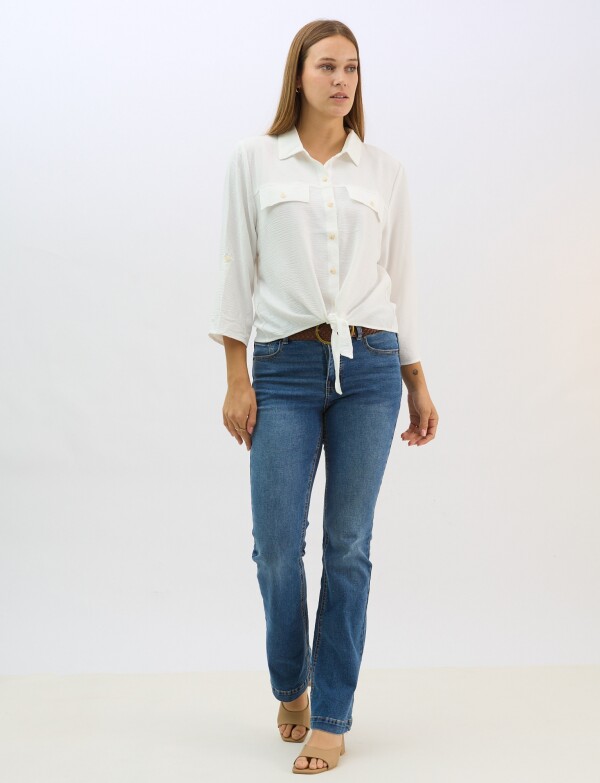 Camisa Nudo & Bolsillos Simulados CRUDO
