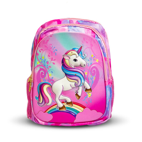 Mochila Escolar 3en1 Lunchera + Cartuchera Infantil Rosado Unicornio