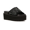 Sandalias Mujer Darkness Plataforma Y Tachas Negro