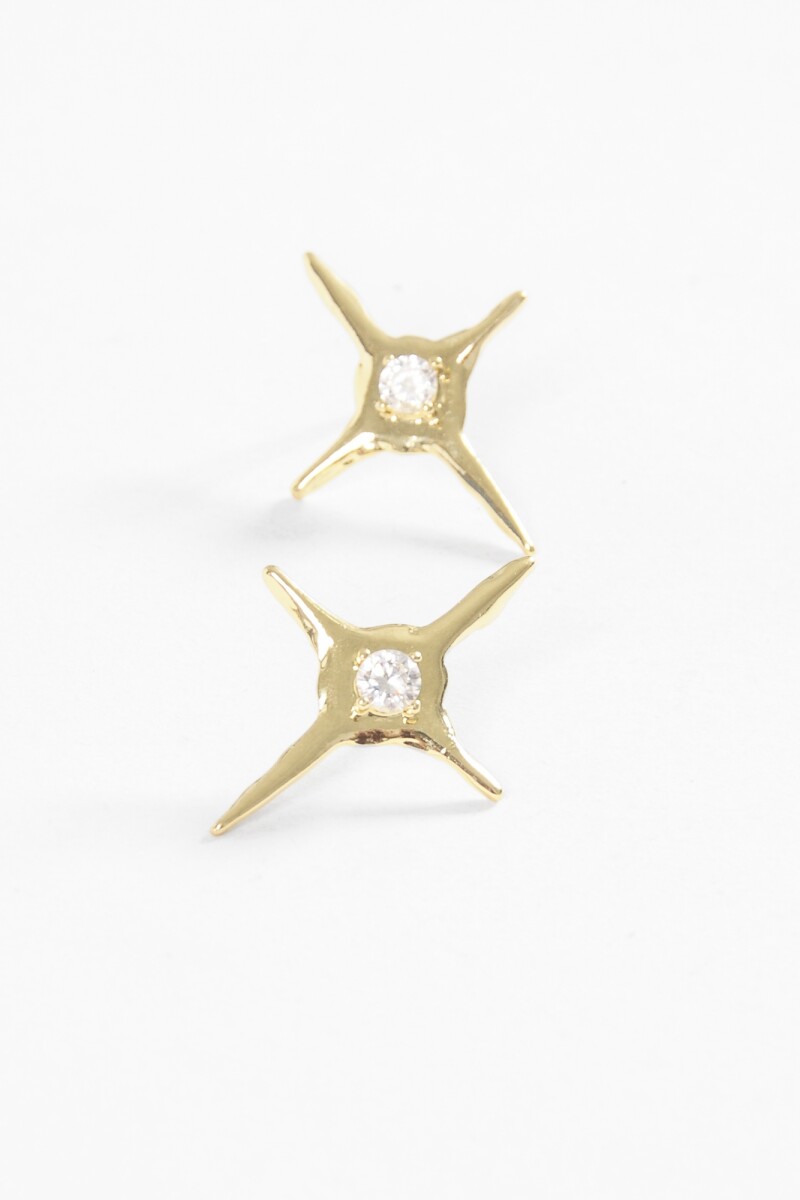 Caravanas estrellas strass dorado