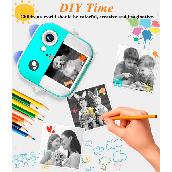 Camara Fotos Intantil Impresion Instantanea Digital Video Variante Color Verde