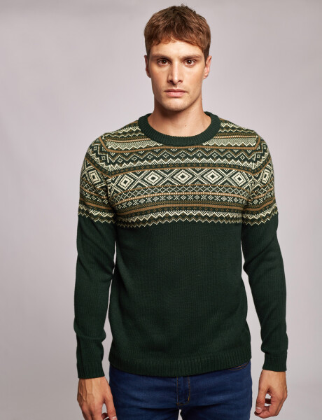 Sweater Jacquard verde