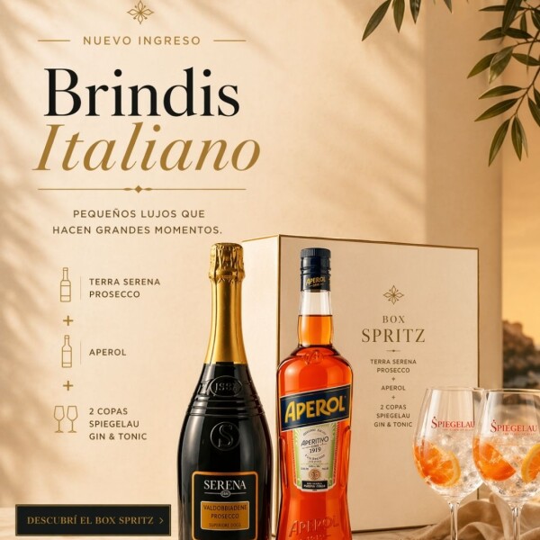 Box Terra Serena Prosecco + Aperol + 2 Spiegelau Special Glass Copa Gin & Tonic Box Terra Serena Prosecco + Aperol + 2 Spiegelau Special Glass Copa Gin & Tonic