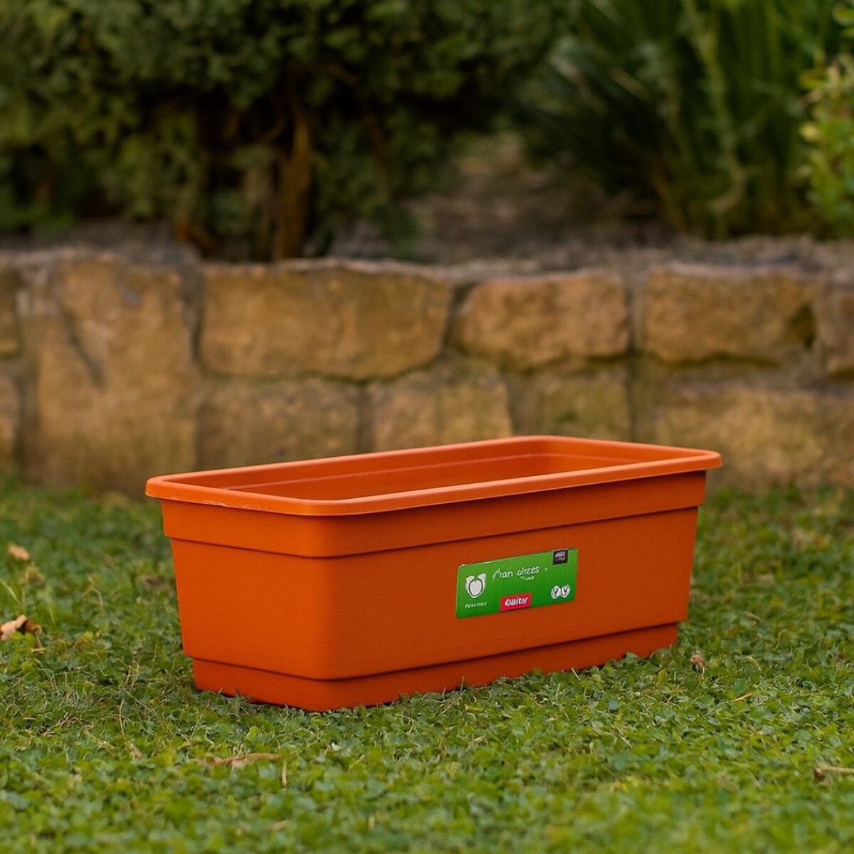 MACETA JARDINERA RECTANGULAR 8LTS 45X16X12CM - TERRACOTA 