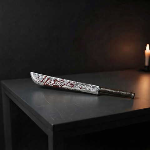 Cuchillo Machete Ensangretado Falso - Halloween Cuchillo Machete Ensangretado Falso - Halloween