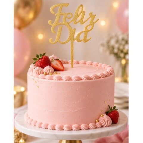 Topper Feliz Día Dorado Topper Feliz Día Dorado