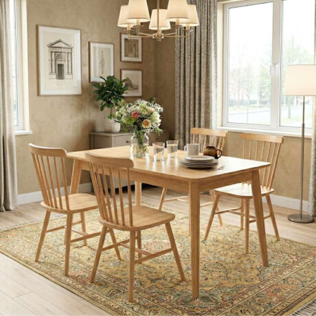 Mesa de comedor Madera maciza 120 cm Oslo