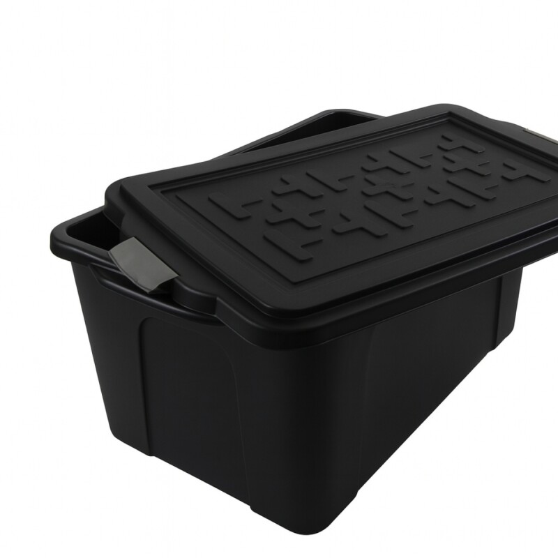 Set x2 Caja organizadora 70lts con tapa NEGRO