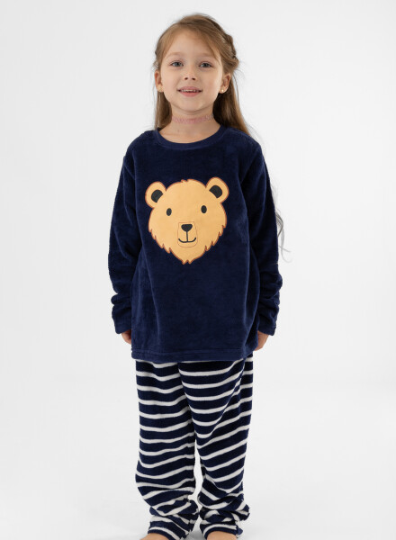 Pijama infantil coral fleeceoso Azul noche