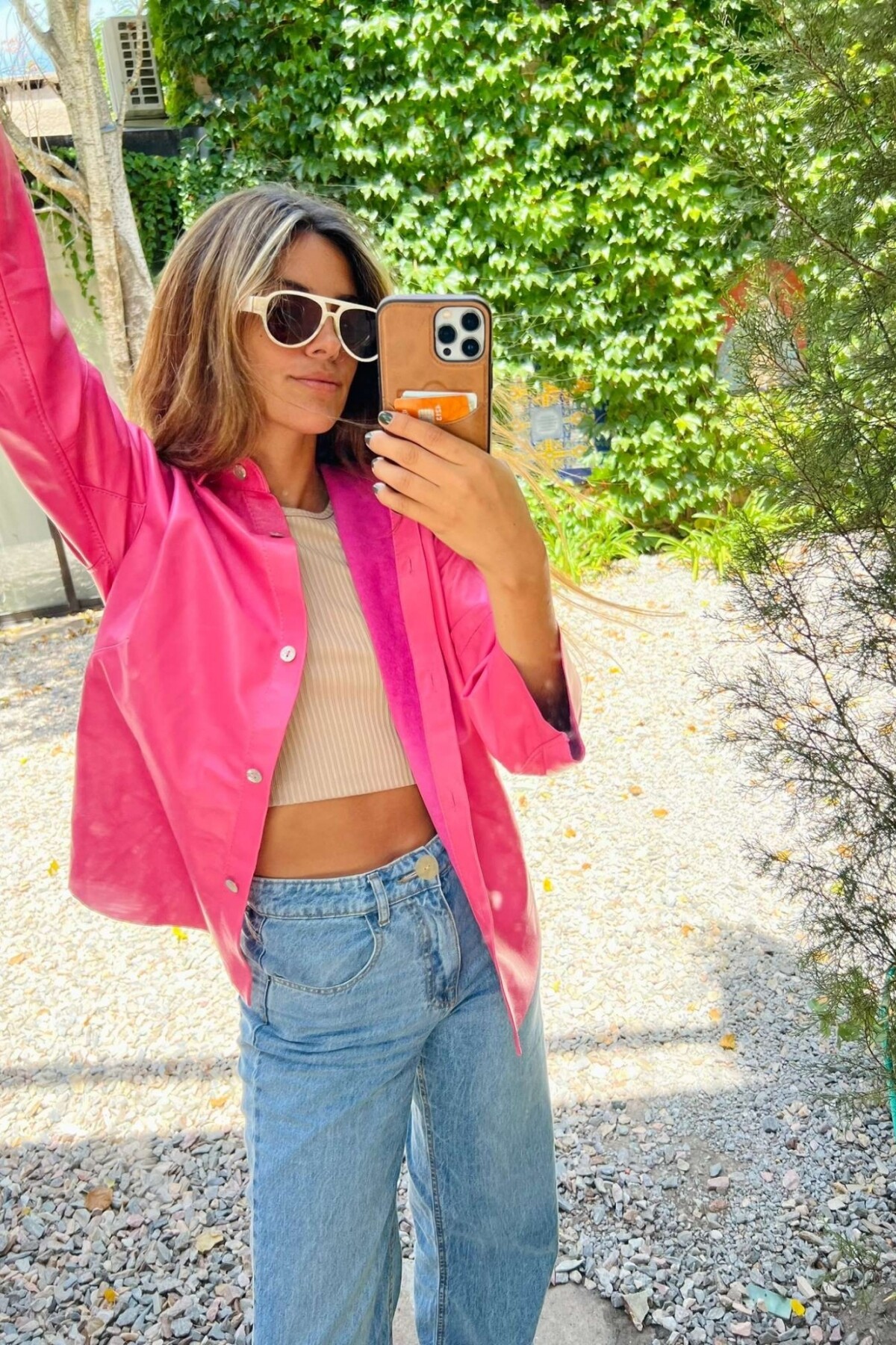 Leather Vila Shirt Chicle