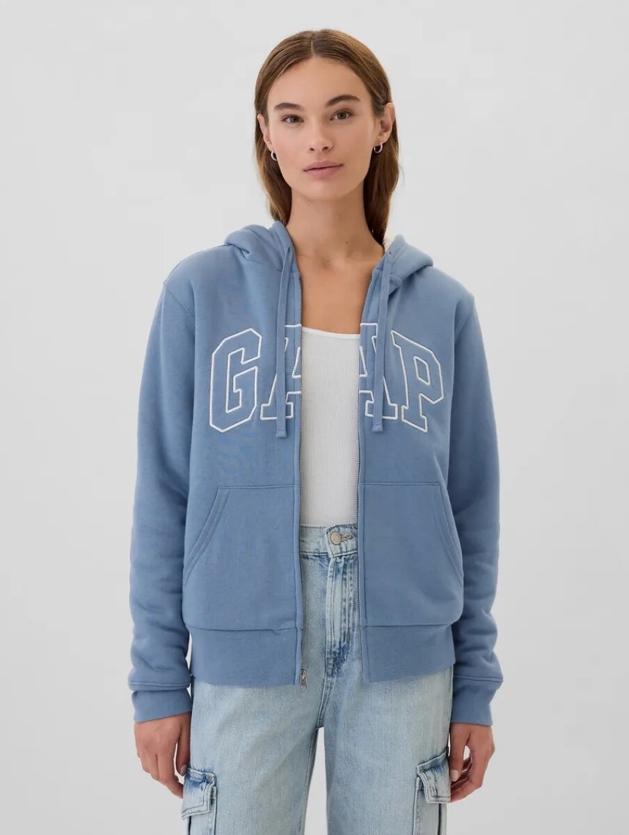 Canguro Con Corderito Logo Gap Mujer - Bainbridge Blue 
