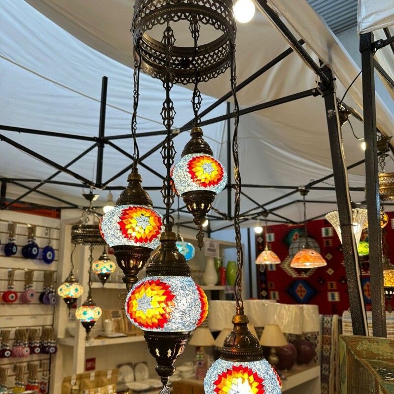 ARAÑA VITRAUX 4 LUCES TM12 Multicolor