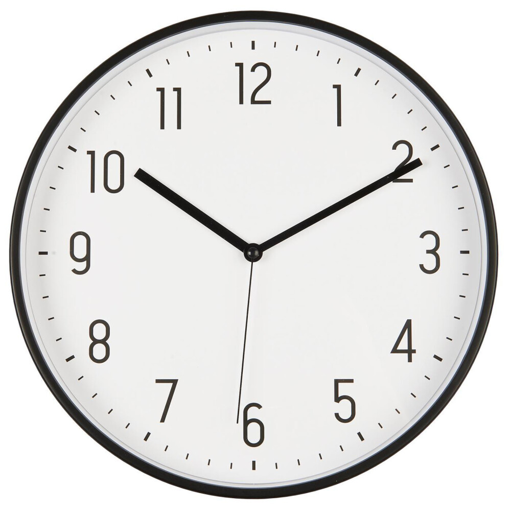 RELOJ PARED NEGRO PLÁSTICO 9708-24