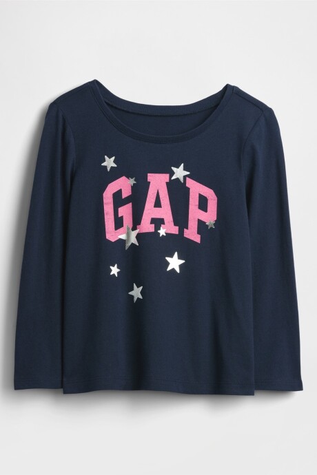Remera Logo Gap Toddler Niña Tapestry Navy