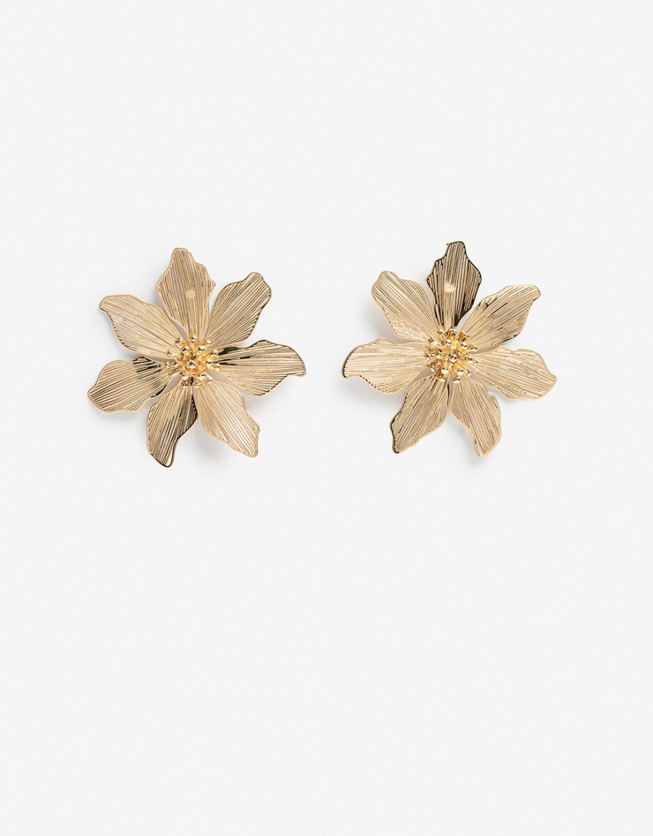Aros Colgantes Flor Metal 