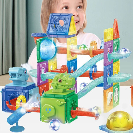 Juego Bloques Magneticos Dinosaurios C/luz 123pcs Juego Bloques Magneticos Dinosaurios C/luz 123pcs