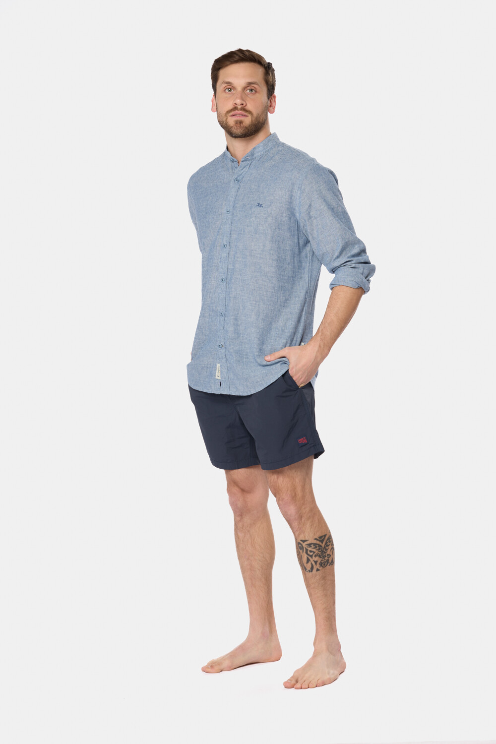 SHORT DE BAÑO LISO Azul