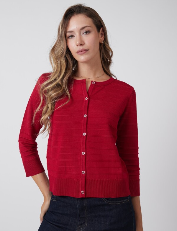 Cardigan Basico ROJO
