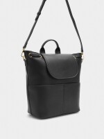 Mochila Con Textura Y Solapa negro
