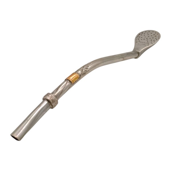 BOMBILLA CRIOLLA PLATA Y ORO 30 - Adulto - Plateado Plateadouniforme