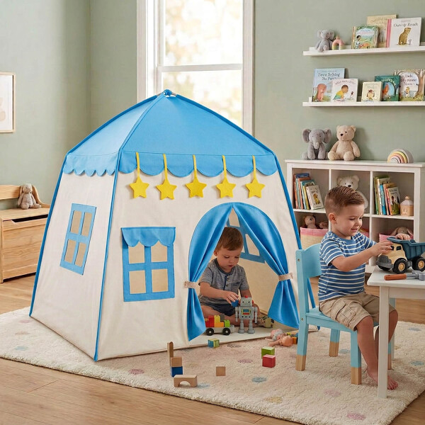 Carpa Casita Para Niños Chicos Casa Ventana Tipi Desarmable IMBACK Color Celeste Carpa Casita Para Niños Chicos Casa Ventana Tipi Desarmable IMBACK Color Celeste