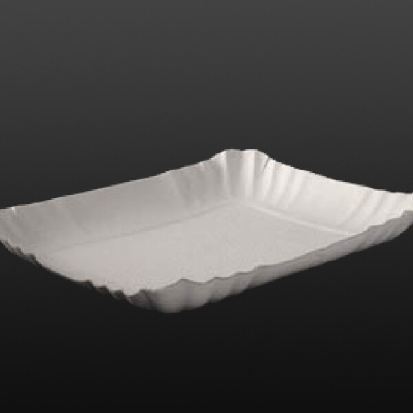 BANDEJA DE CARTON RECTANGULAR 23X29 CM. BLANCO