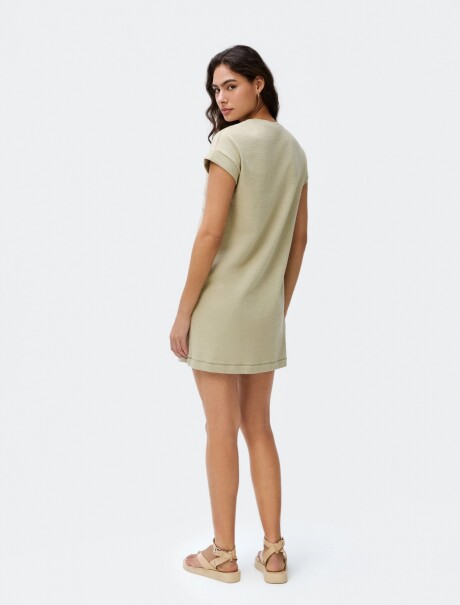 VESTIDO CORTO BÁSICO TEXTURIZADO VESTIDO MM FEM