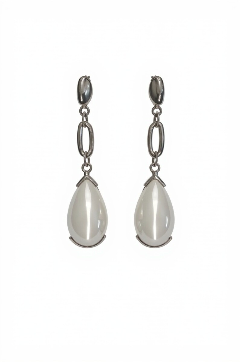 Caravanas Colgante cuarzo - Plata 925 - Piedra Cuarzo- C4160 - conpiedra 