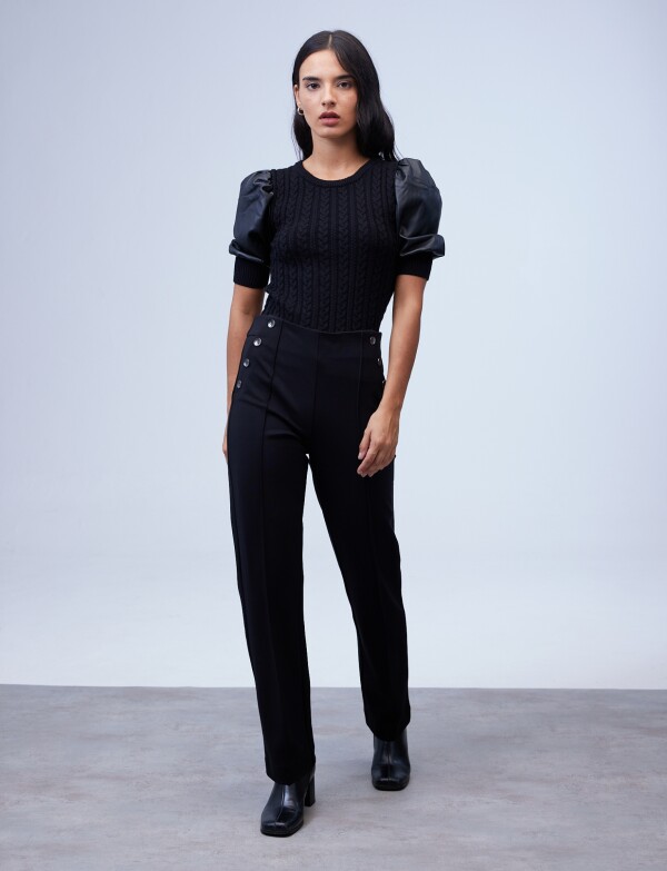 Pantalon Botones NEGRO