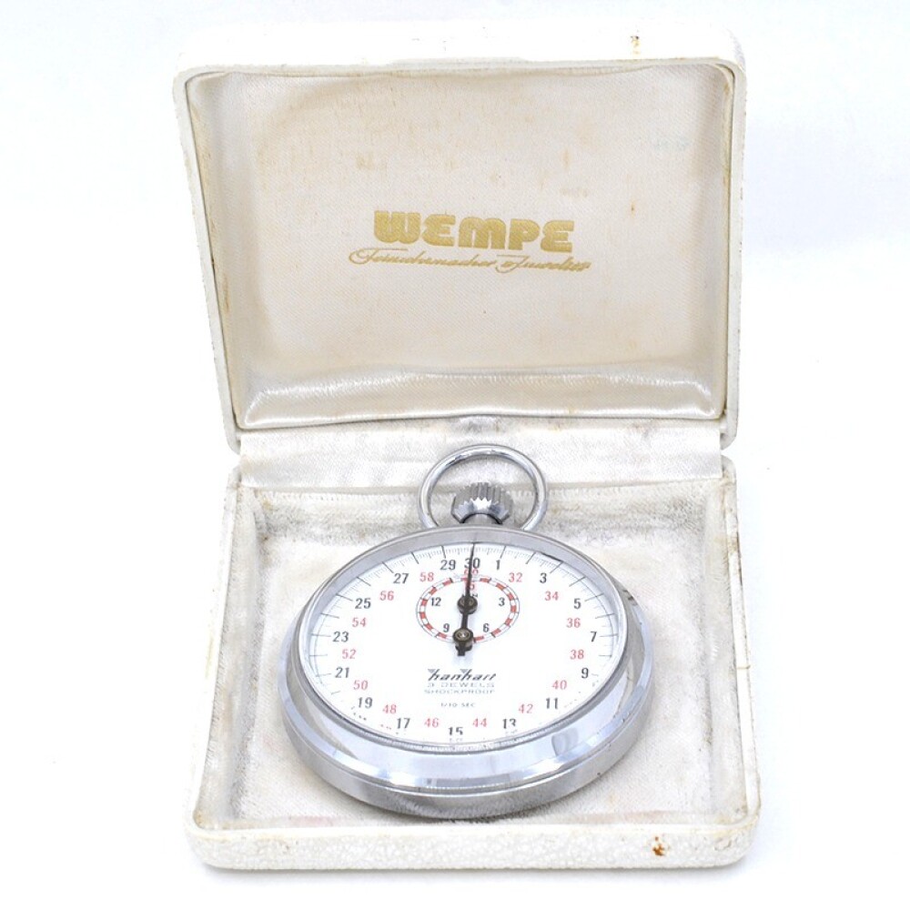 Hanhart Cronografo Stopwatch 1/10 Sec. Año 1960'S Con Estuche Wempe Hanhart Cronografo Stopwatch 1/10 Sec. Año 1960'S Con Estuche Wempe