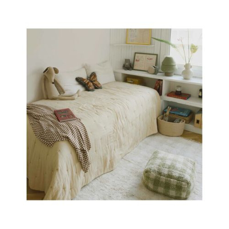 Pouf lavable - Vichy - Verde Matcha - Lorena Canals Pouf Lavable - Vichy - Verde Matcha - Lorena Canals