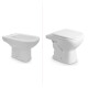 Juego De Loza Inodoro Corto Tapa Y Bidet Bari Blanco