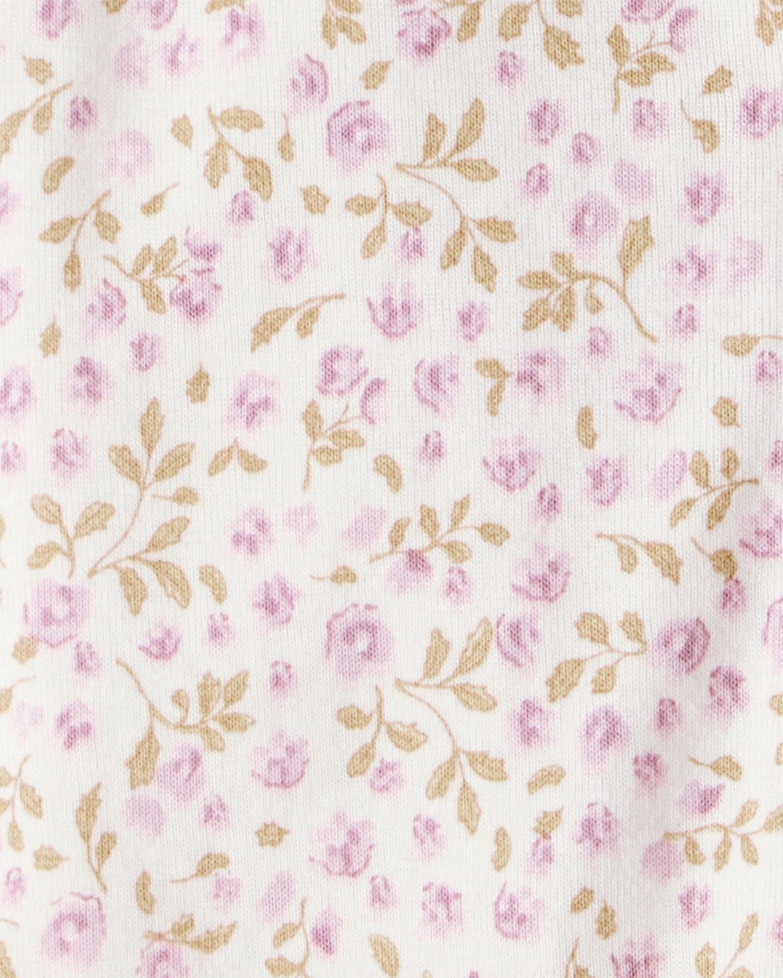 Pijama una pieza de algodón orgánico, con pie, diseño floral Sin color