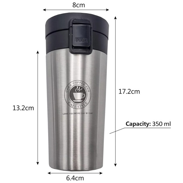 Vaso Térmico Para Cafe Y Te 350ml PLATEADO