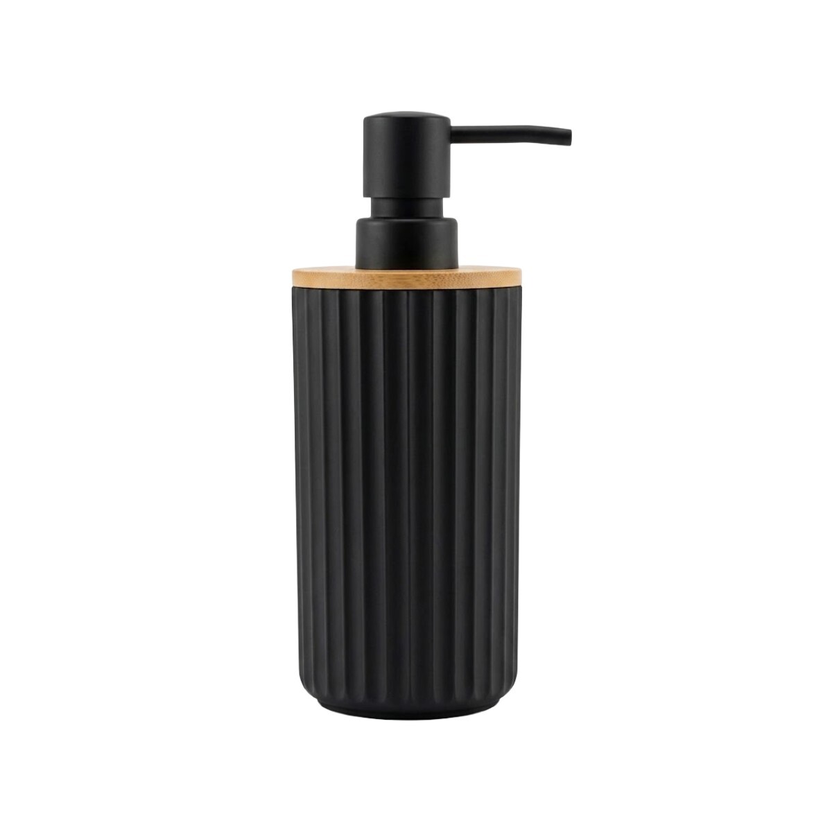 DISPENSADOR PLAST NEGRO/BAMBU P/BAÑO 19X7X7CM 