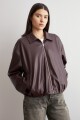 Chaqueta bomber eco cuero ciruela