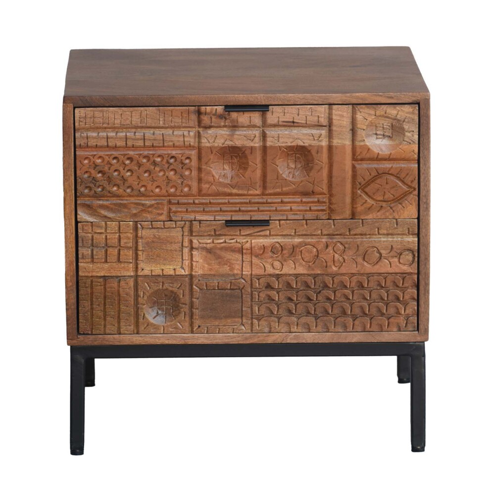 MESA DE LUZ HIERRO-Y-MADERA MARRON 2C NAHUA