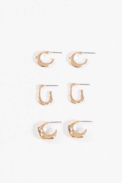 Set tres aros pequeños dorado
