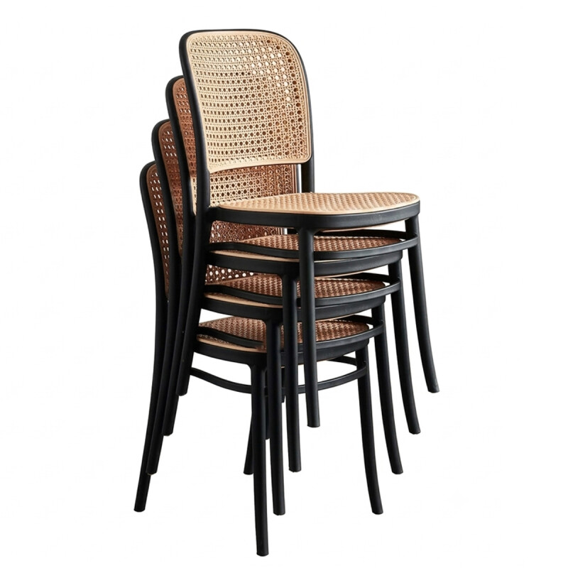 SILLA ALS VIENA- Apilable Blanca -PVC RATAN N/A