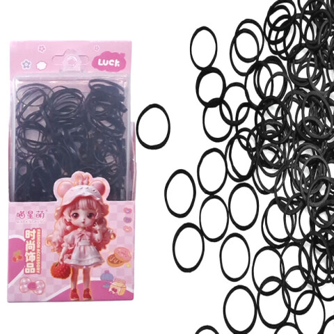 Colitas para el cabello de goma negra en caja Colitas Para El Cabello De Goma Negra En Caja
