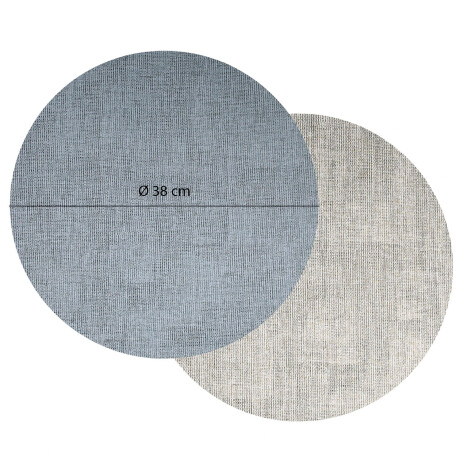 Mantel Individual Doble Cara Redondo Premium Tex en PVC Azul/hielo