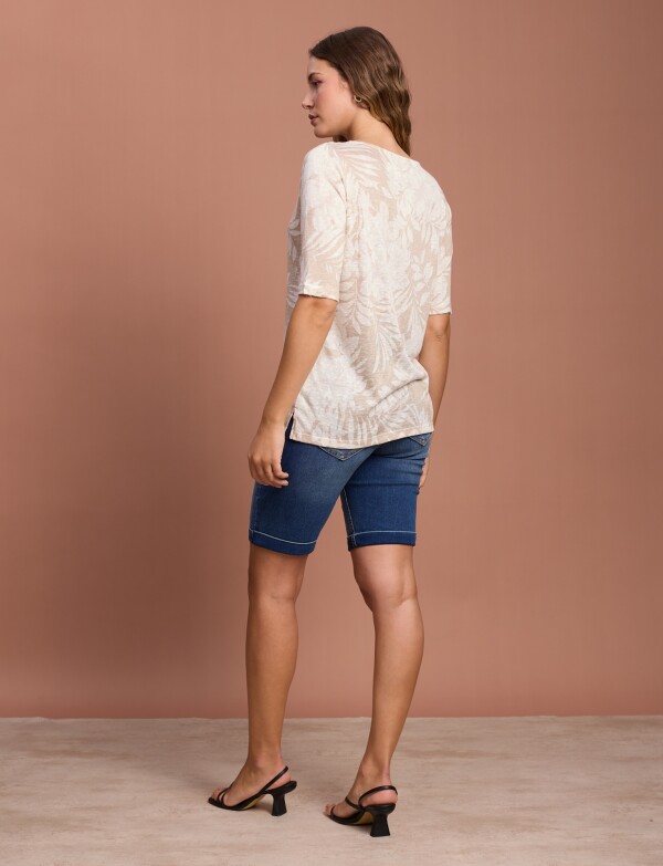 Remera 3/4 Printed BEIGE/MULTI