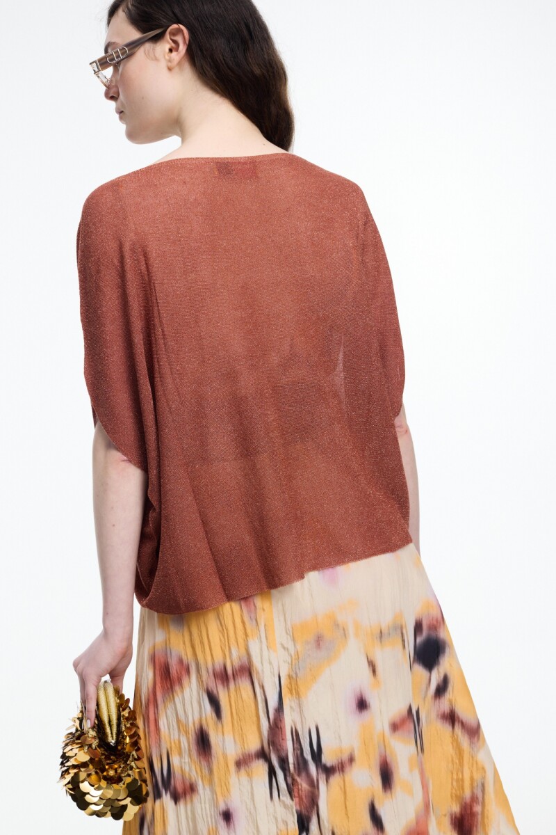 TOP CUADRADO LUREX Cobre