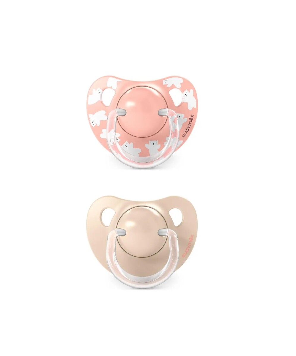 Set x2 Chupete 6-18m anatomico suavinex new prints - bear rosa 